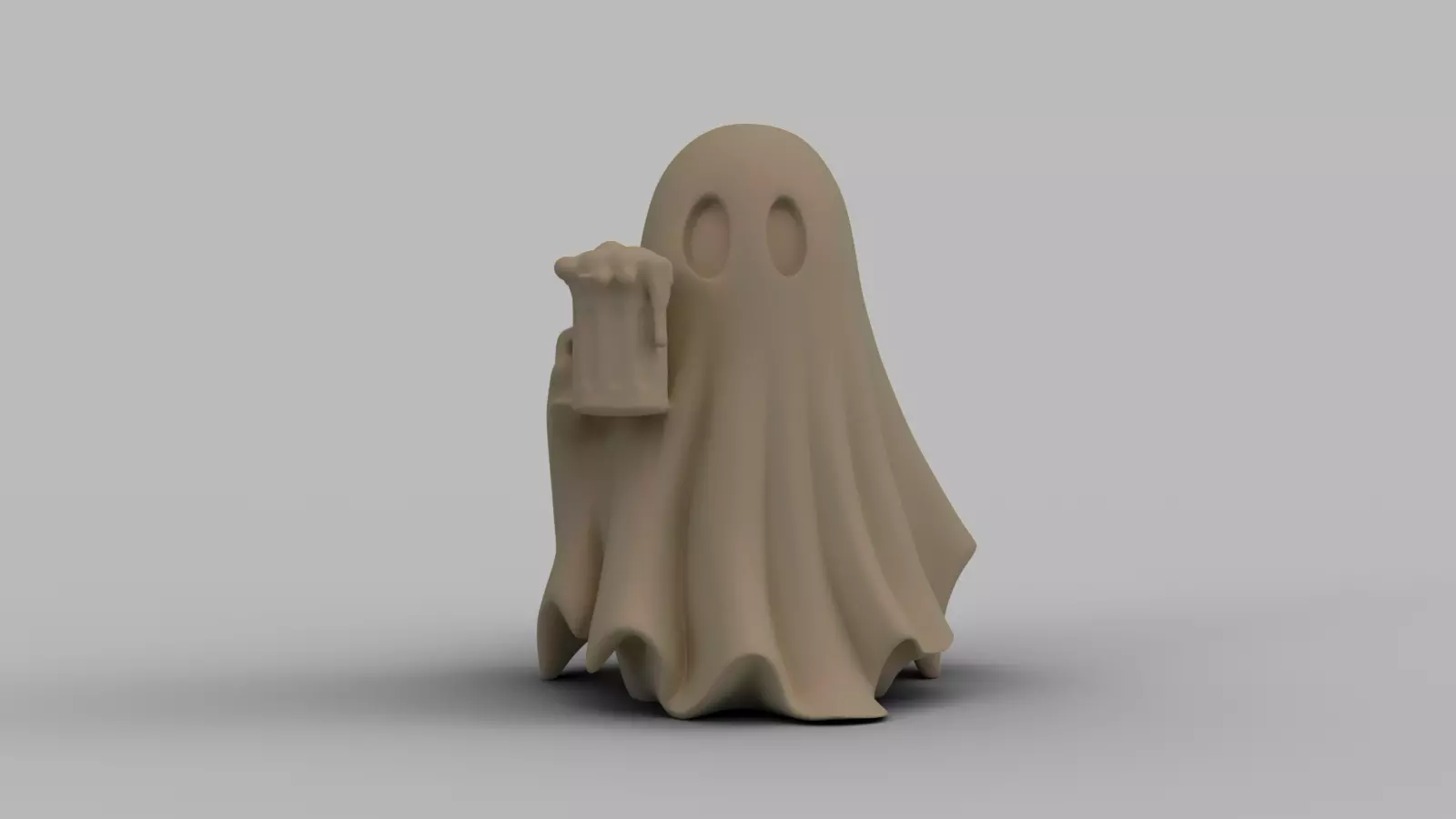 Drunk Ghost Halloween Figurine 3D print model_2