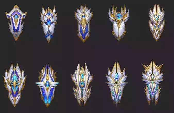 Light Divine Shields of the Archangel v2 Low-poly 3D model Light Divine Shields of the Archangel v2 Low-poly 3D model