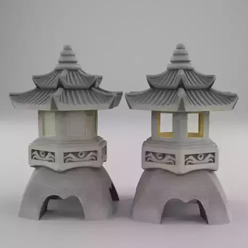 Zen Garden Lantern STL Japanese Pagoda 3D Print Model STL