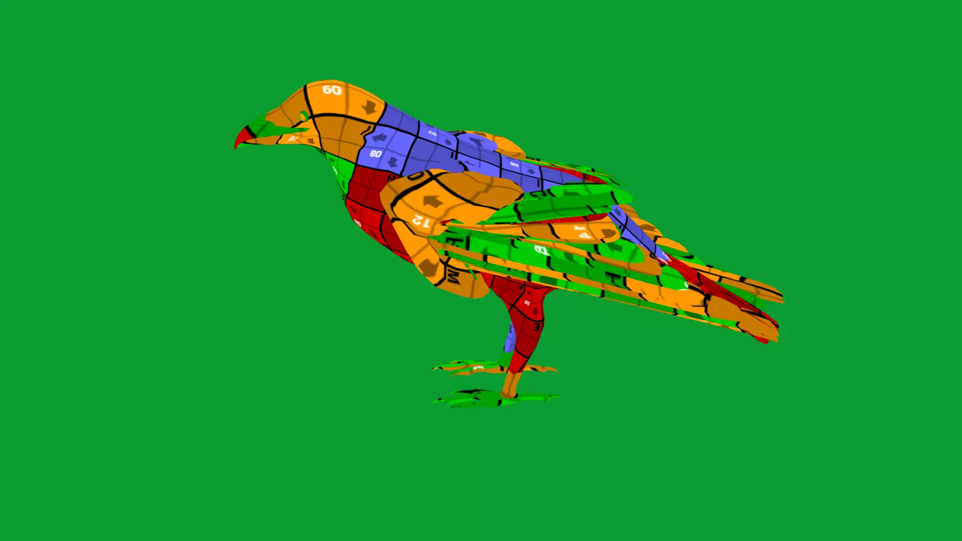 European Common Raven Bird Low-poly 3D model_32