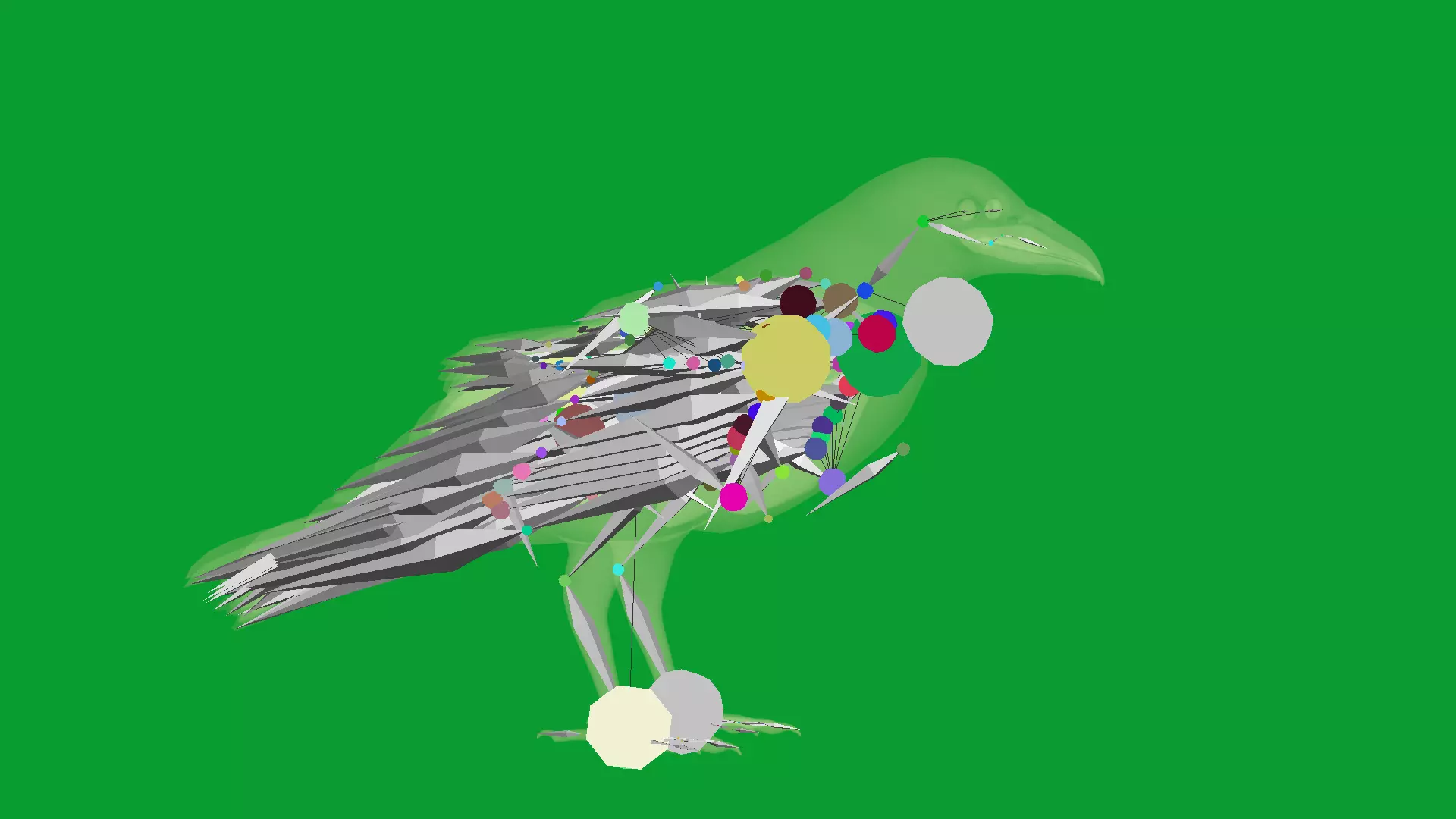 European Common Raven Bird Low-poly 3D model_14