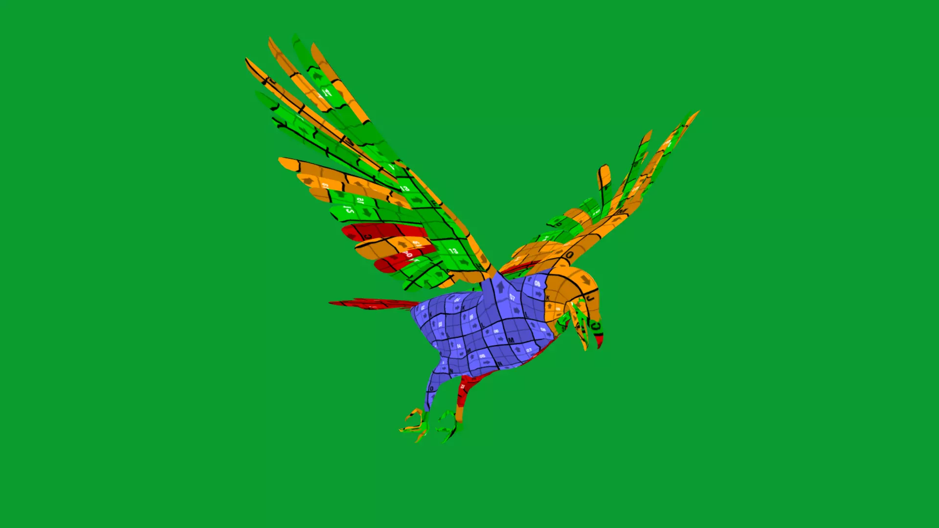 European Common Raven Bird Low-poly 3D model_30