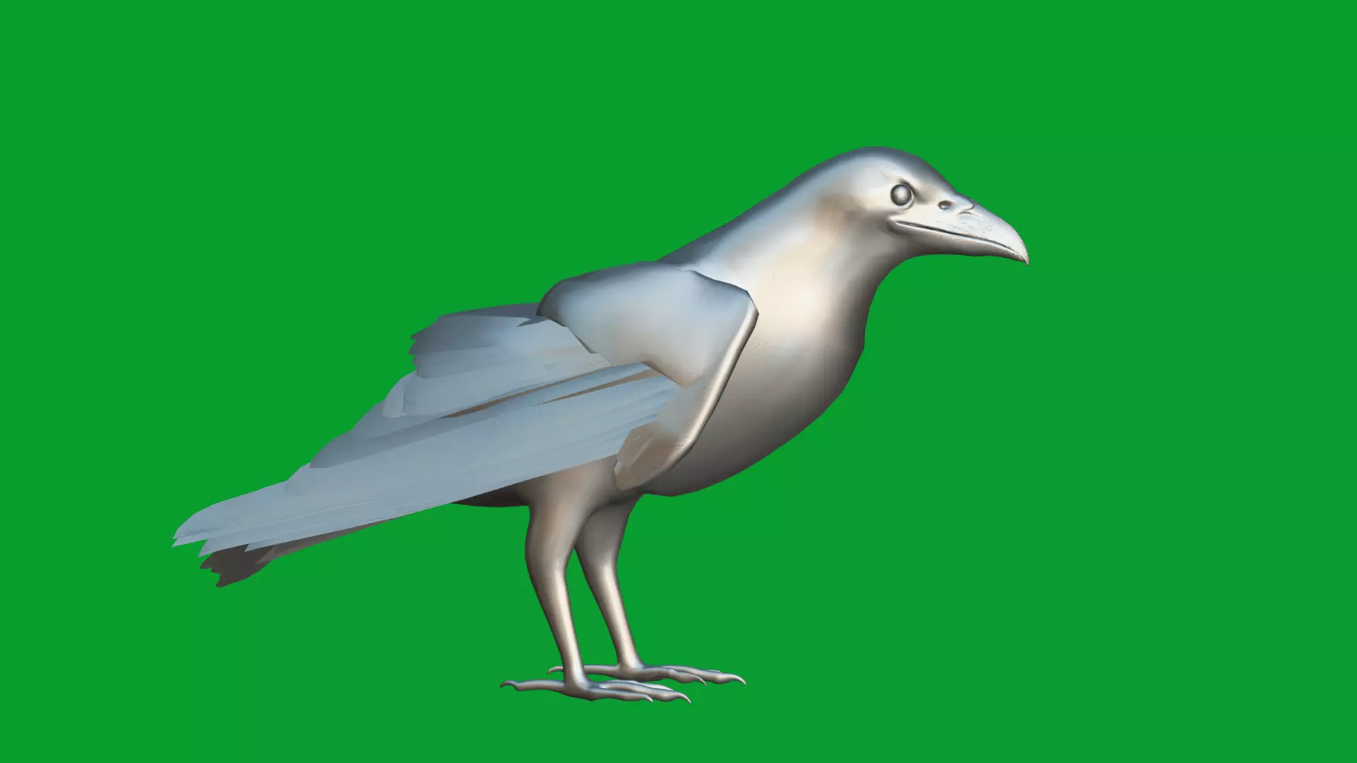 European Common Raven Bird Low-poly 3D model_17