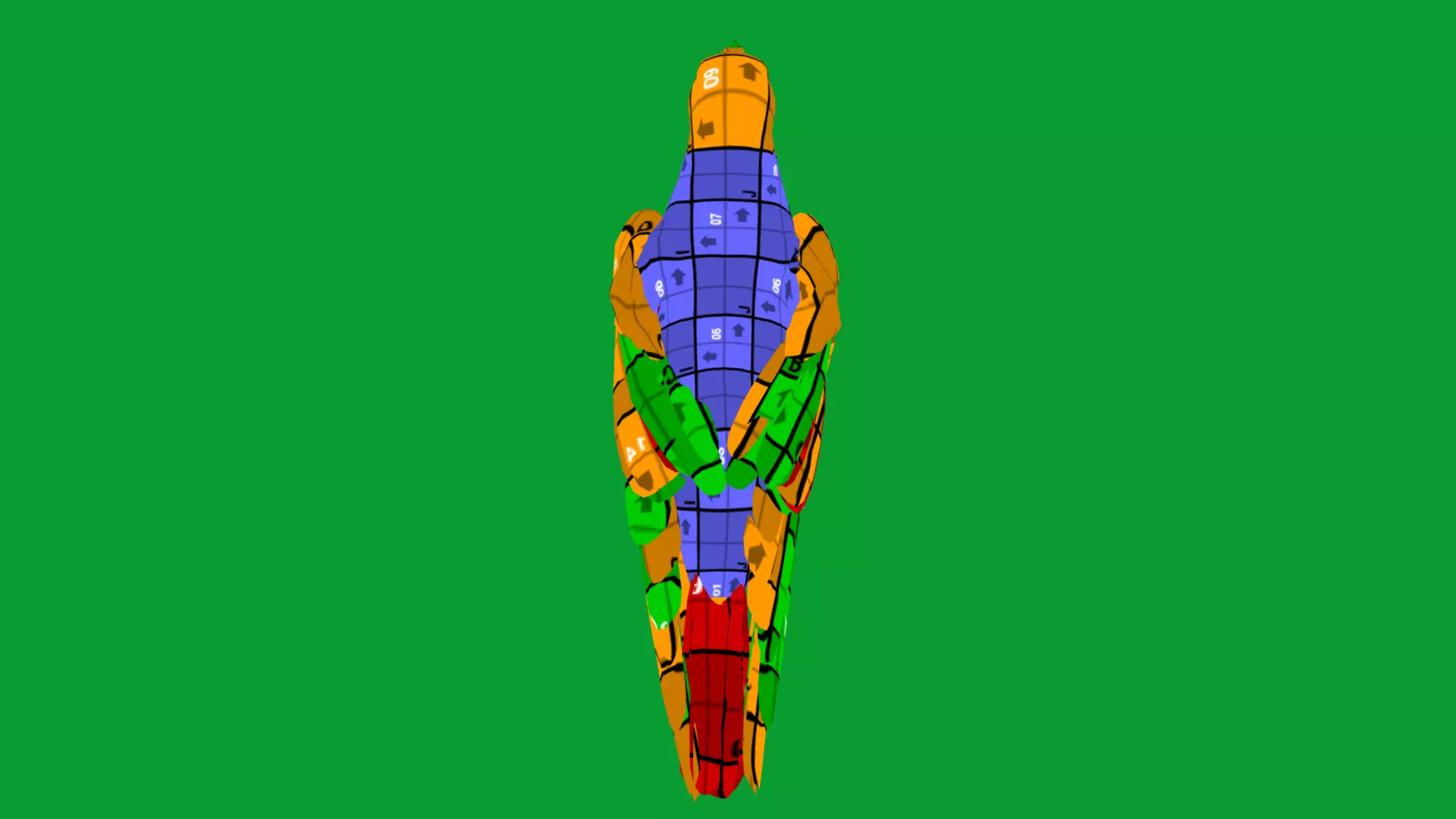 European Common Raven Bird Low-poly 3D model_29