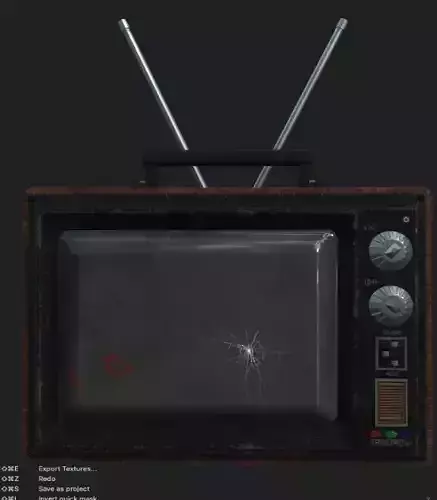 Vintage Television Retro TV 3D Model Maya and Substance Textured Low-poly 3D model