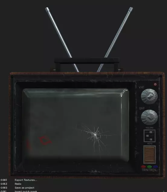 Vintage Television Retro TV 3D Model Maya and Substance Textured Low-poly 3D model_0