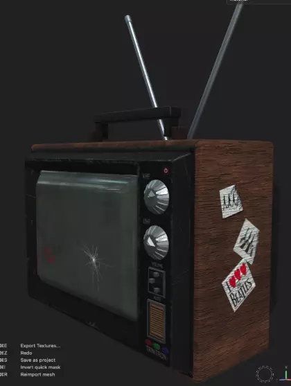 Vintage Television Retro TV 3D Model Maya and Substance Textured Low-poly 3D model_2