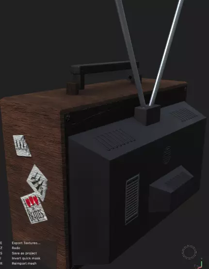 Vintage Television Retro TV 3D Model Maya and Substance Textured Low-poly 3D model_3