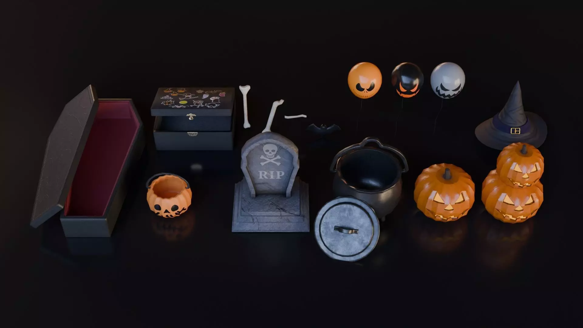 Halloween Pack Low-poly 3D model_12