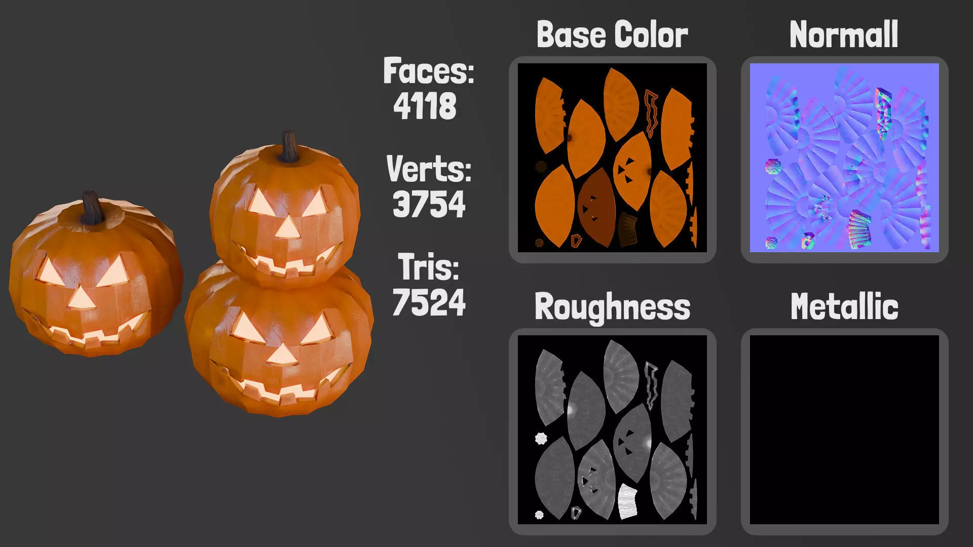 Halloween Pack Low-poly 3D model_4