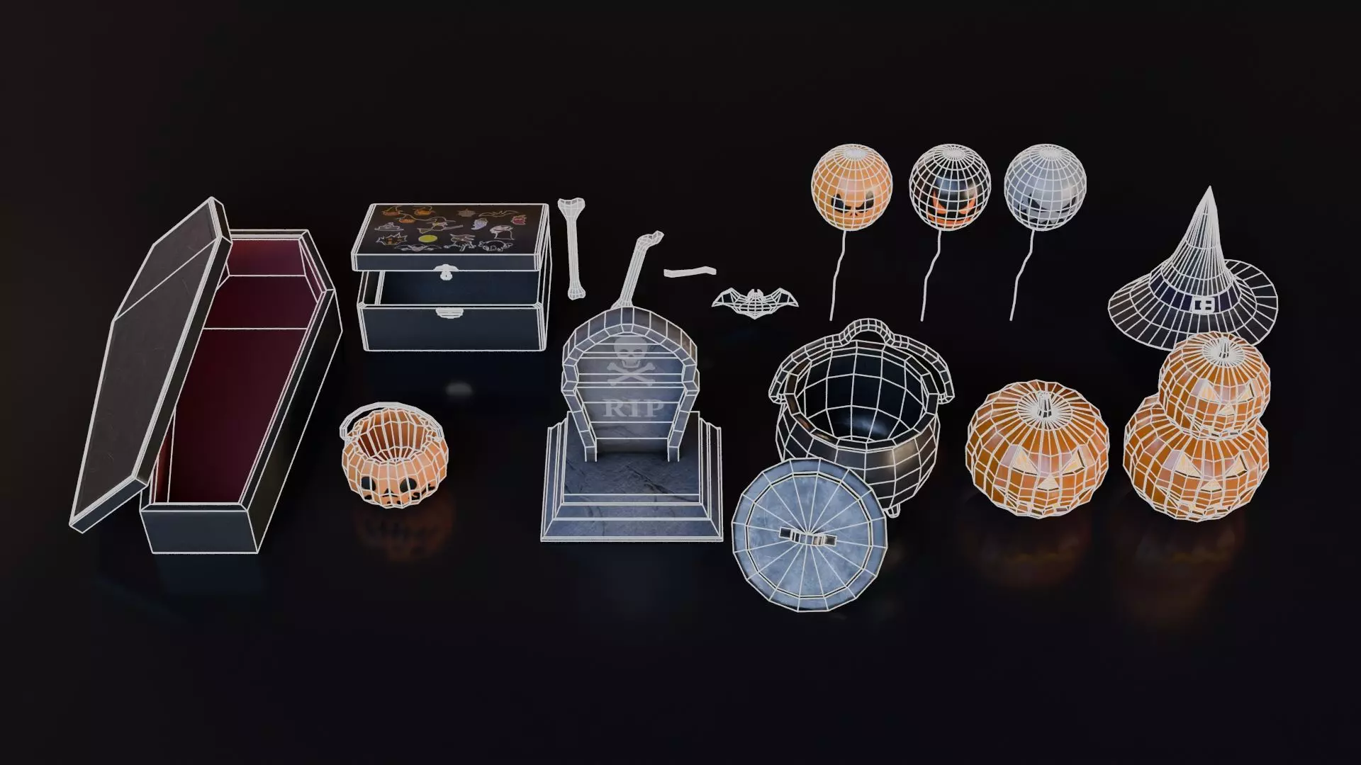 Halloween Pack Low-poly 3D model_13