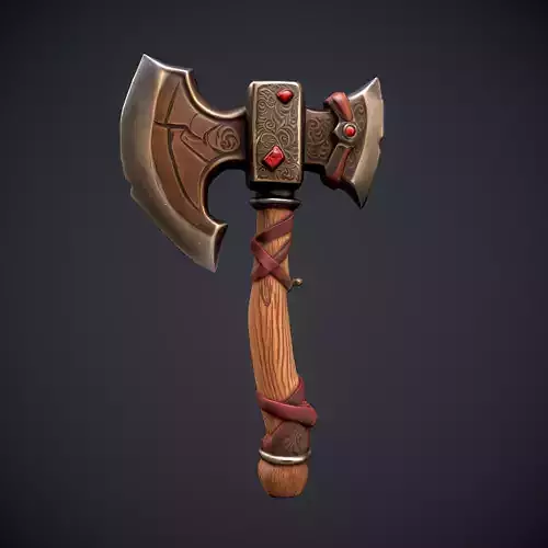 Stylized Fantasy Battle forge Axe