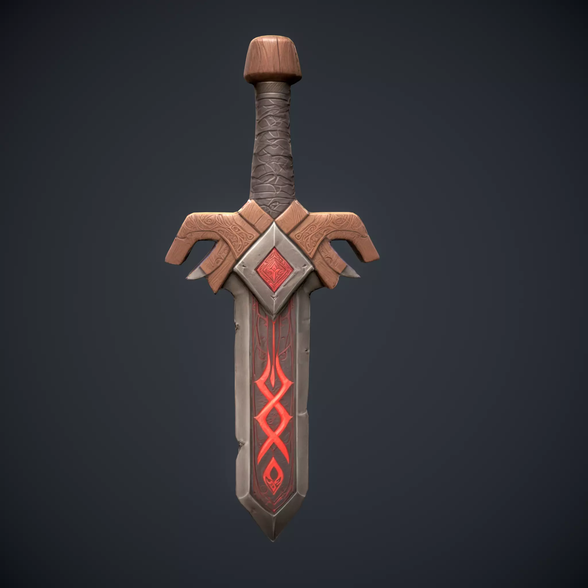 Ember Blade Sword  Low-poly 3D model_0