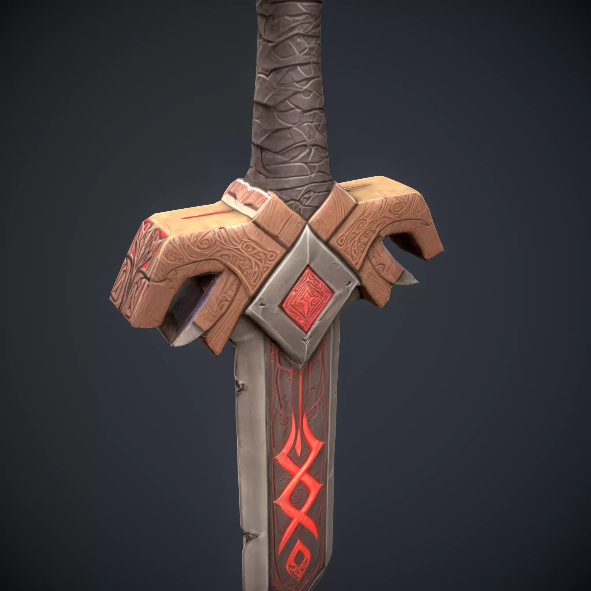 Ember Blade Sword  Low-poly 3D model_3