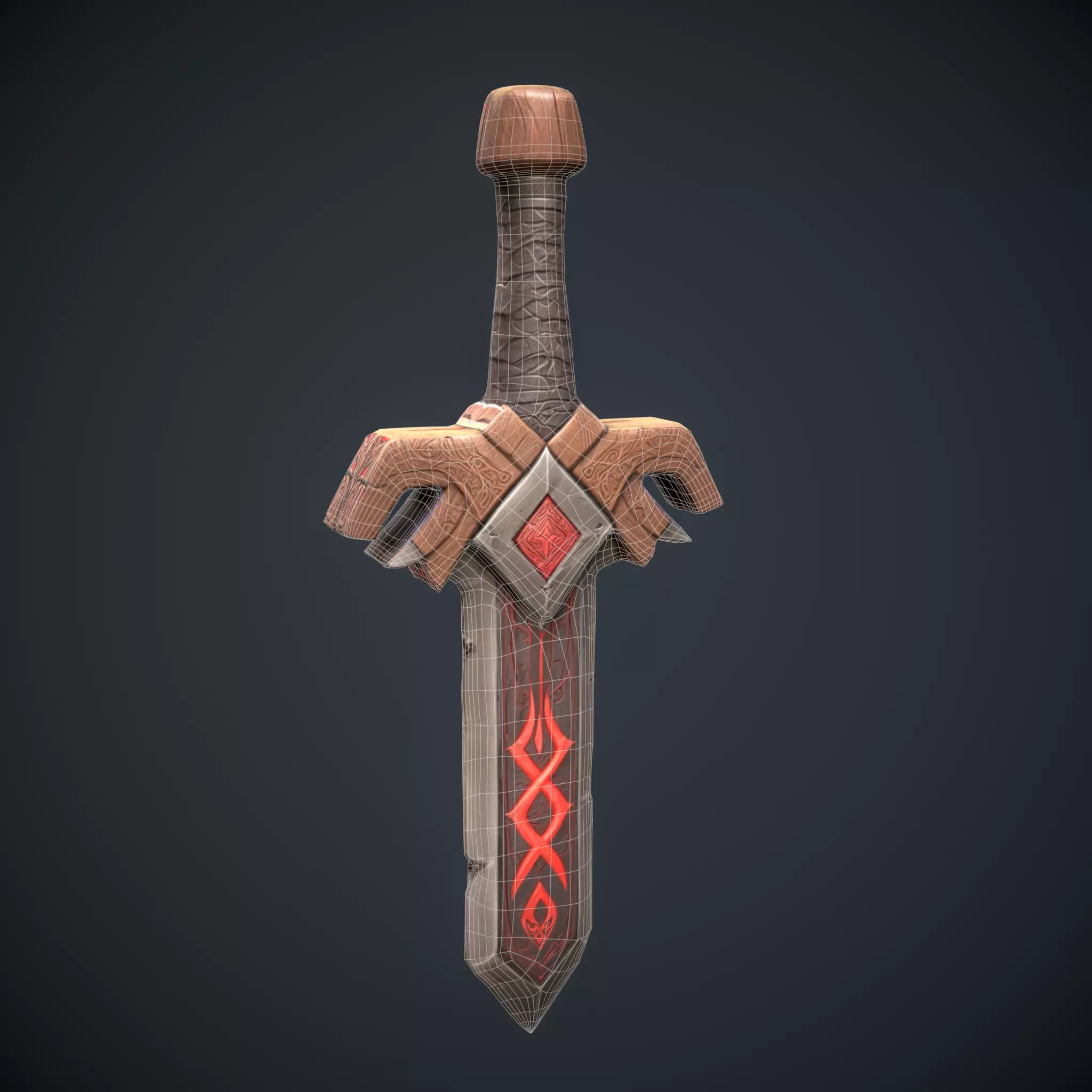 Ember Blade Sword  Low-poly 3D model_6