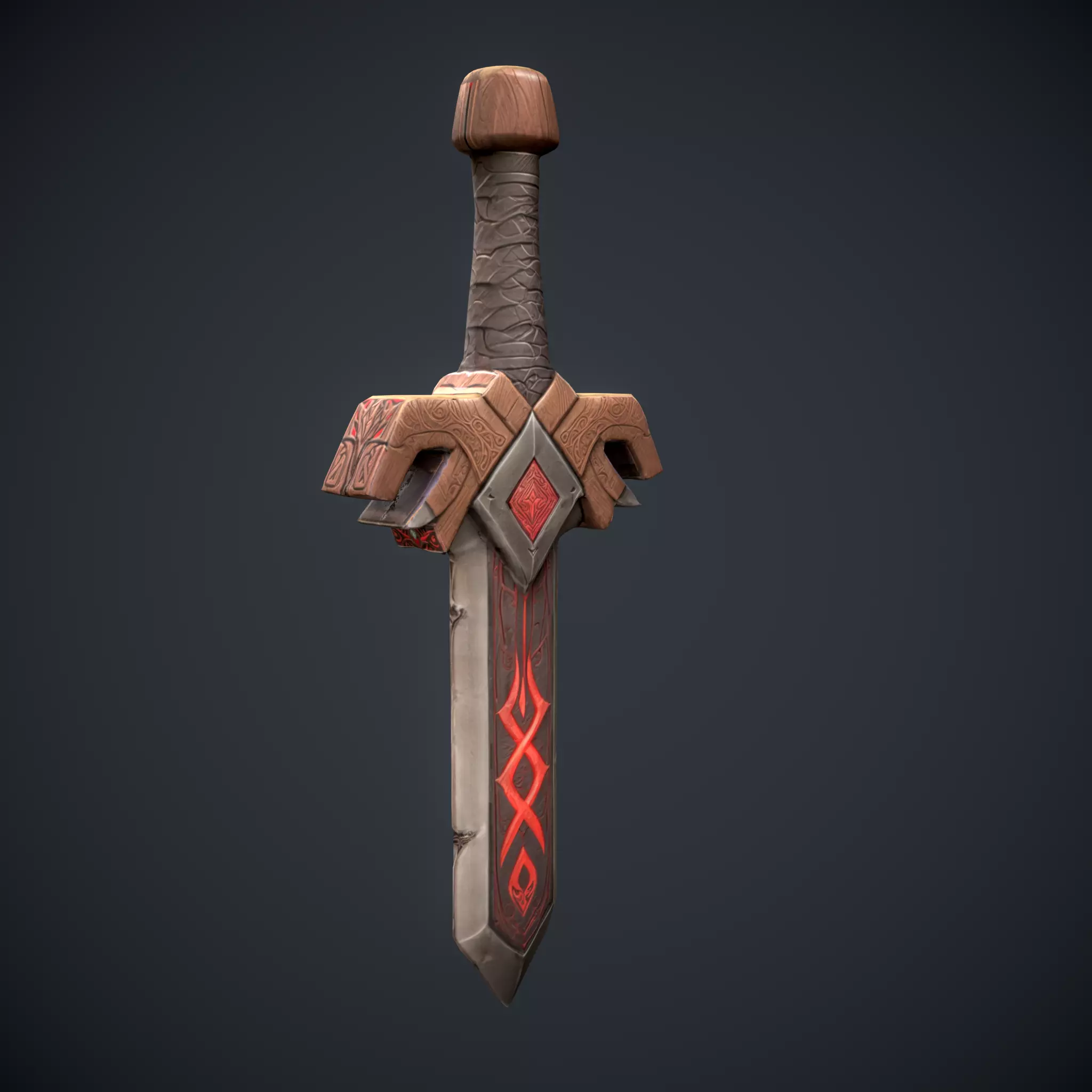 Ember Blade Sword  Low-poly 3D model_4