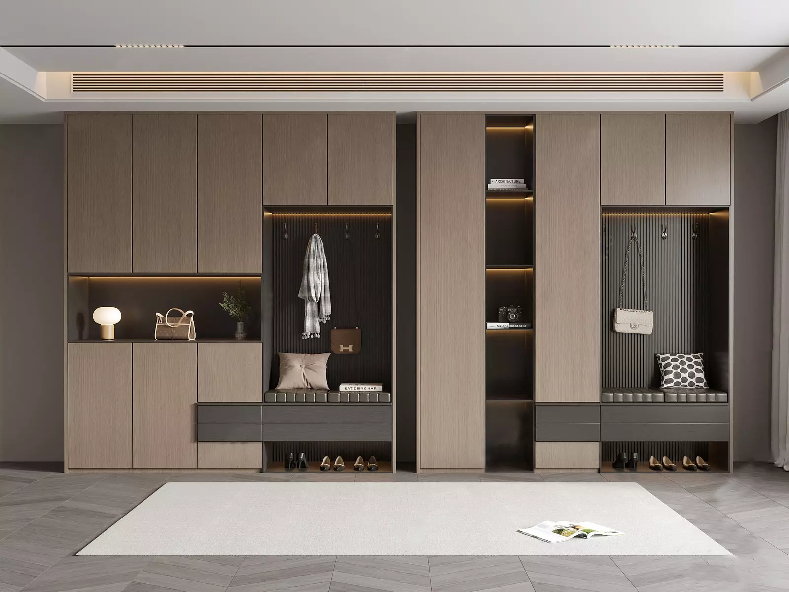 Sideboard wardrobe cabinet Low-poly 3D model_0