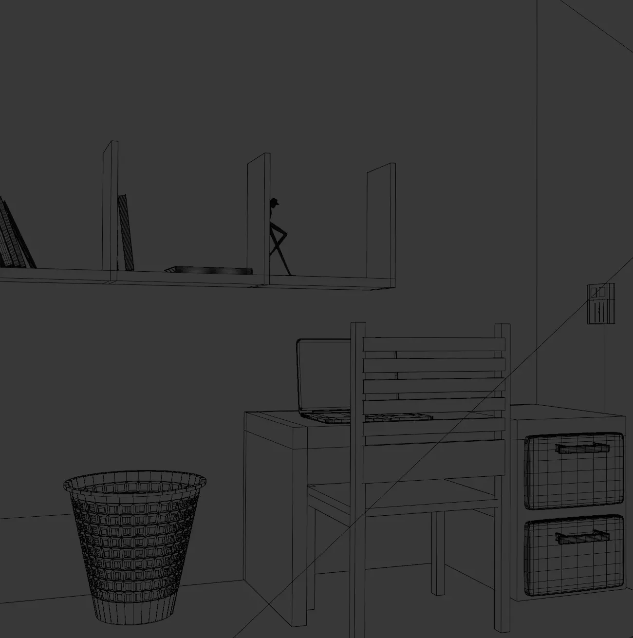 modern little bedroom 3D model_13