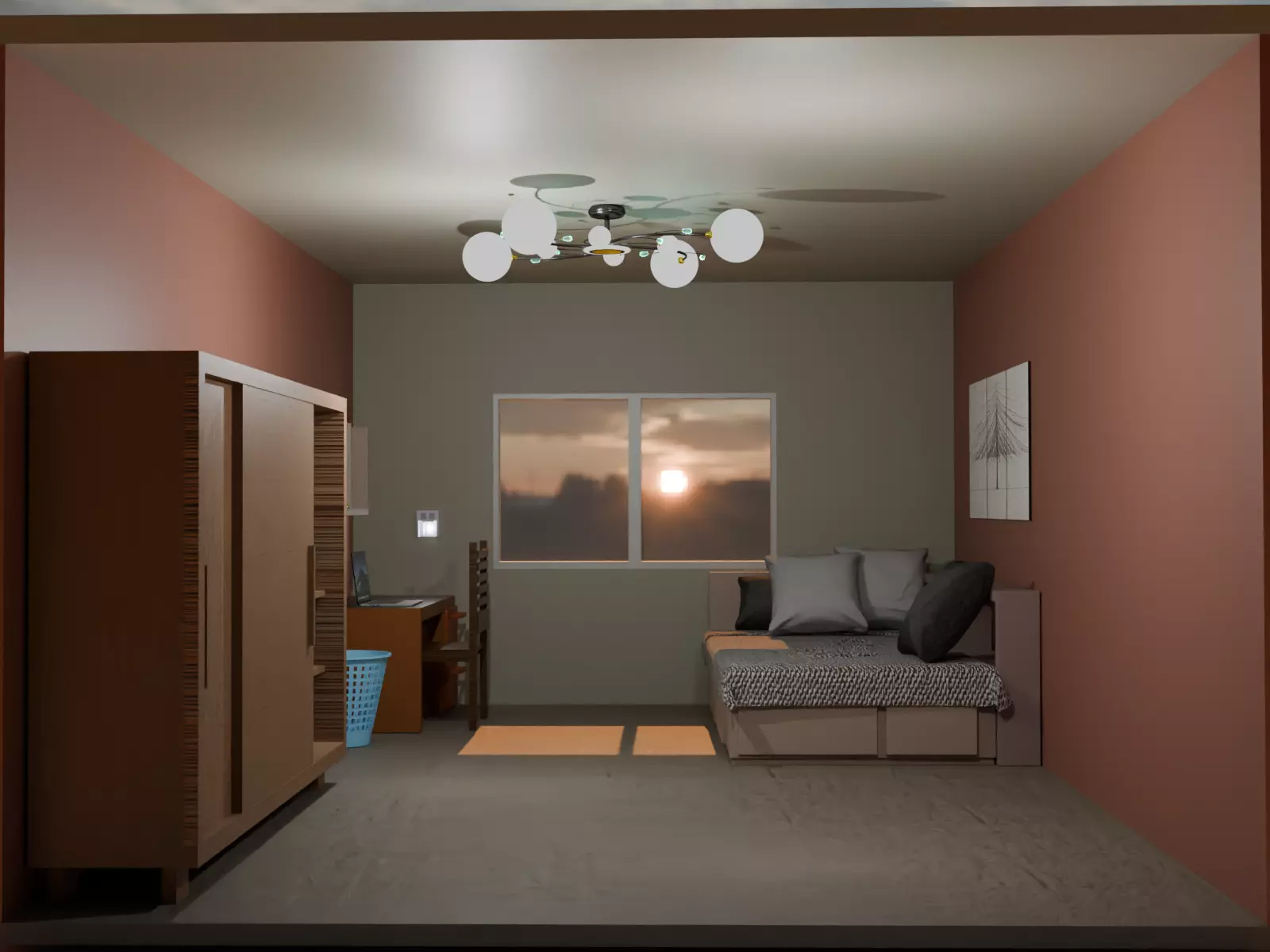 modern little bedroom 3D model_12