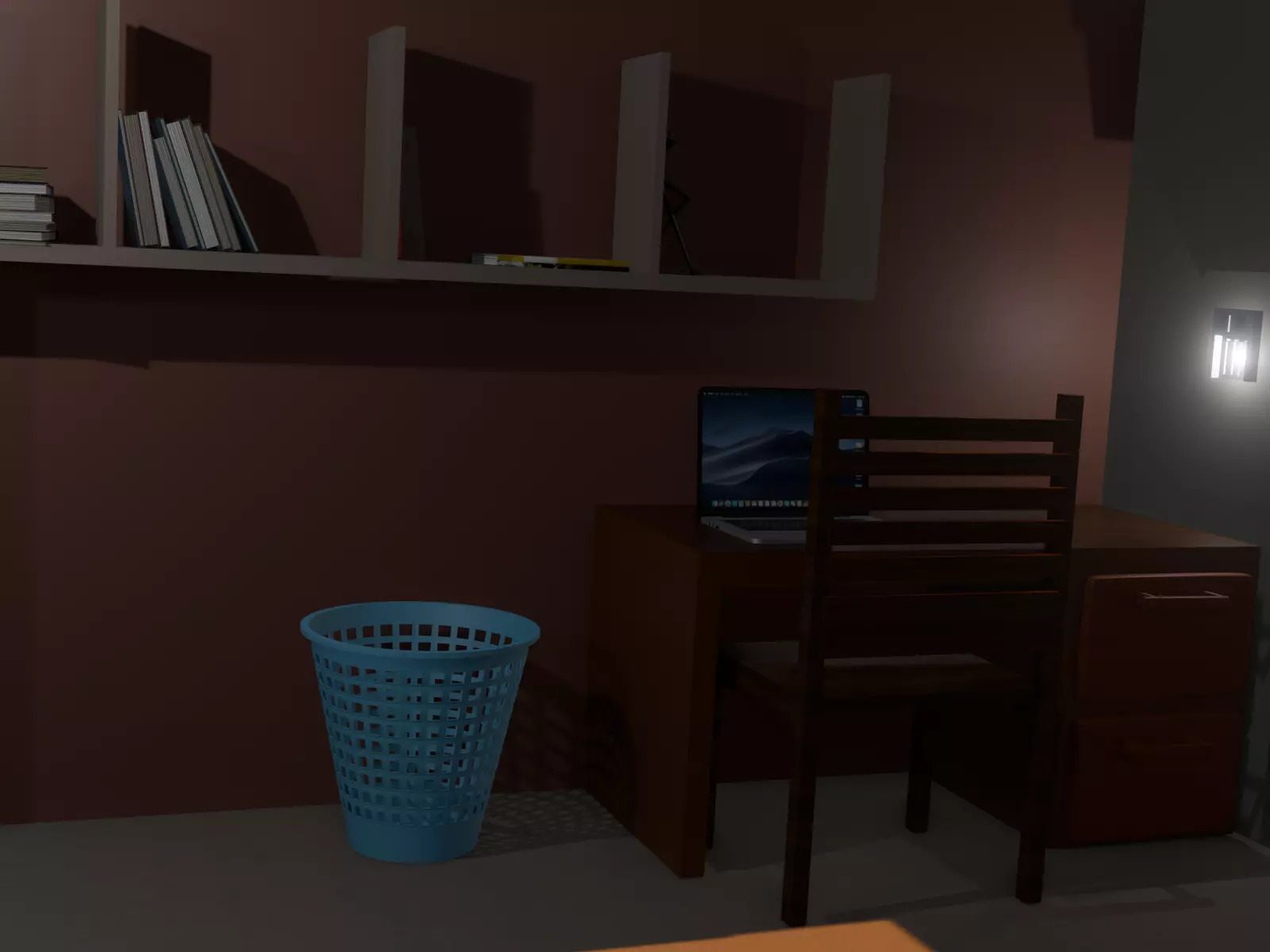modern little bedroom 3D model_10