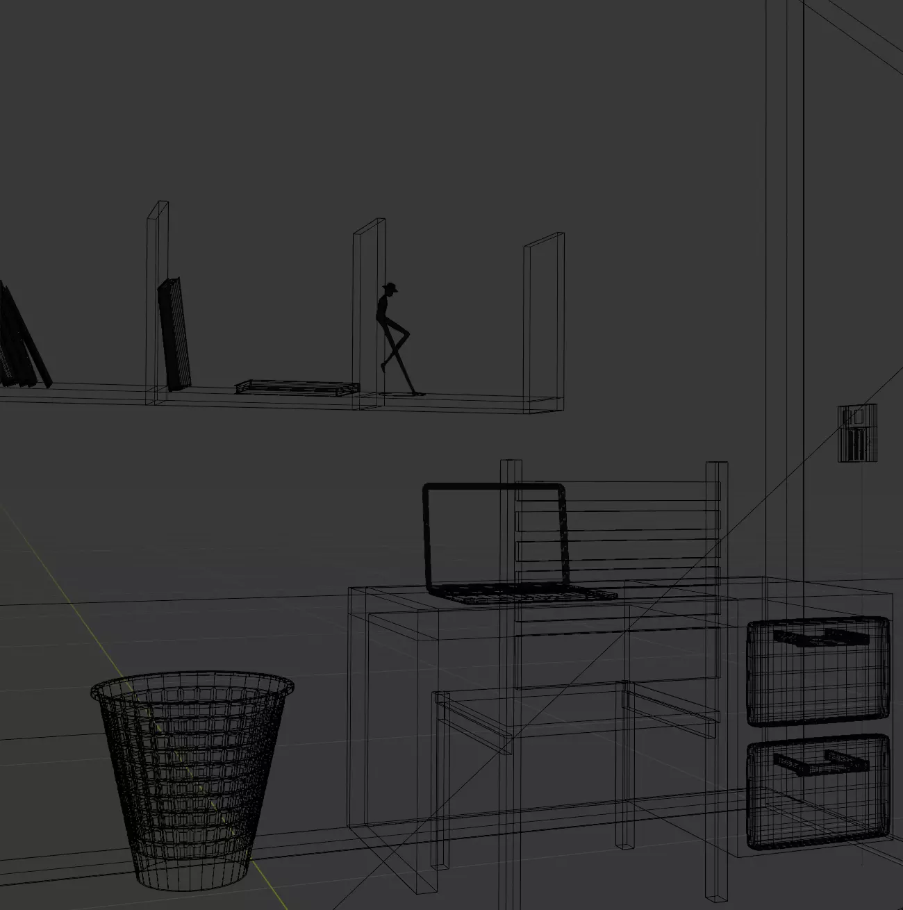 modern little bedroom 3D model_2