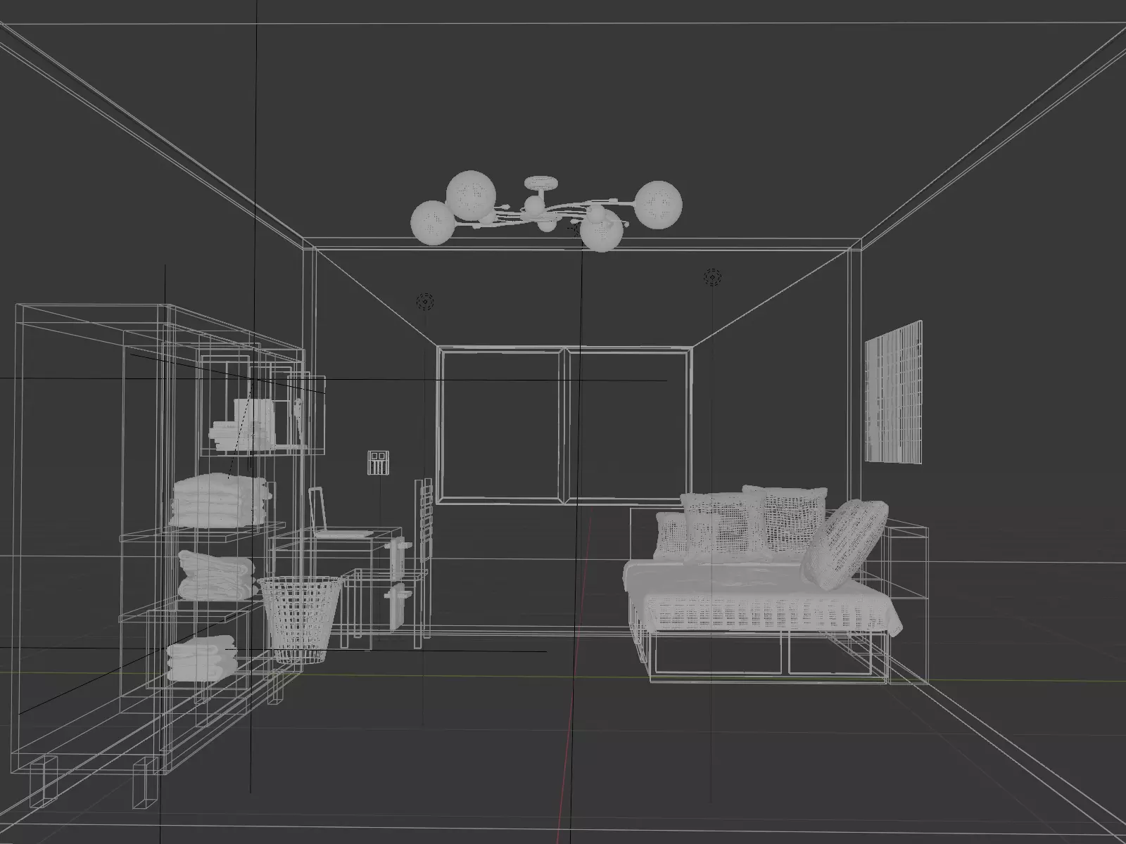 modern little bedroom 3D model_7