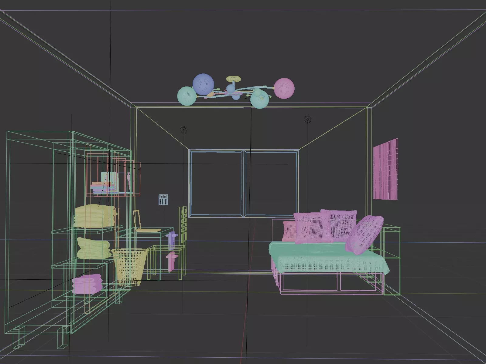 modern little bedroom 3D model_8