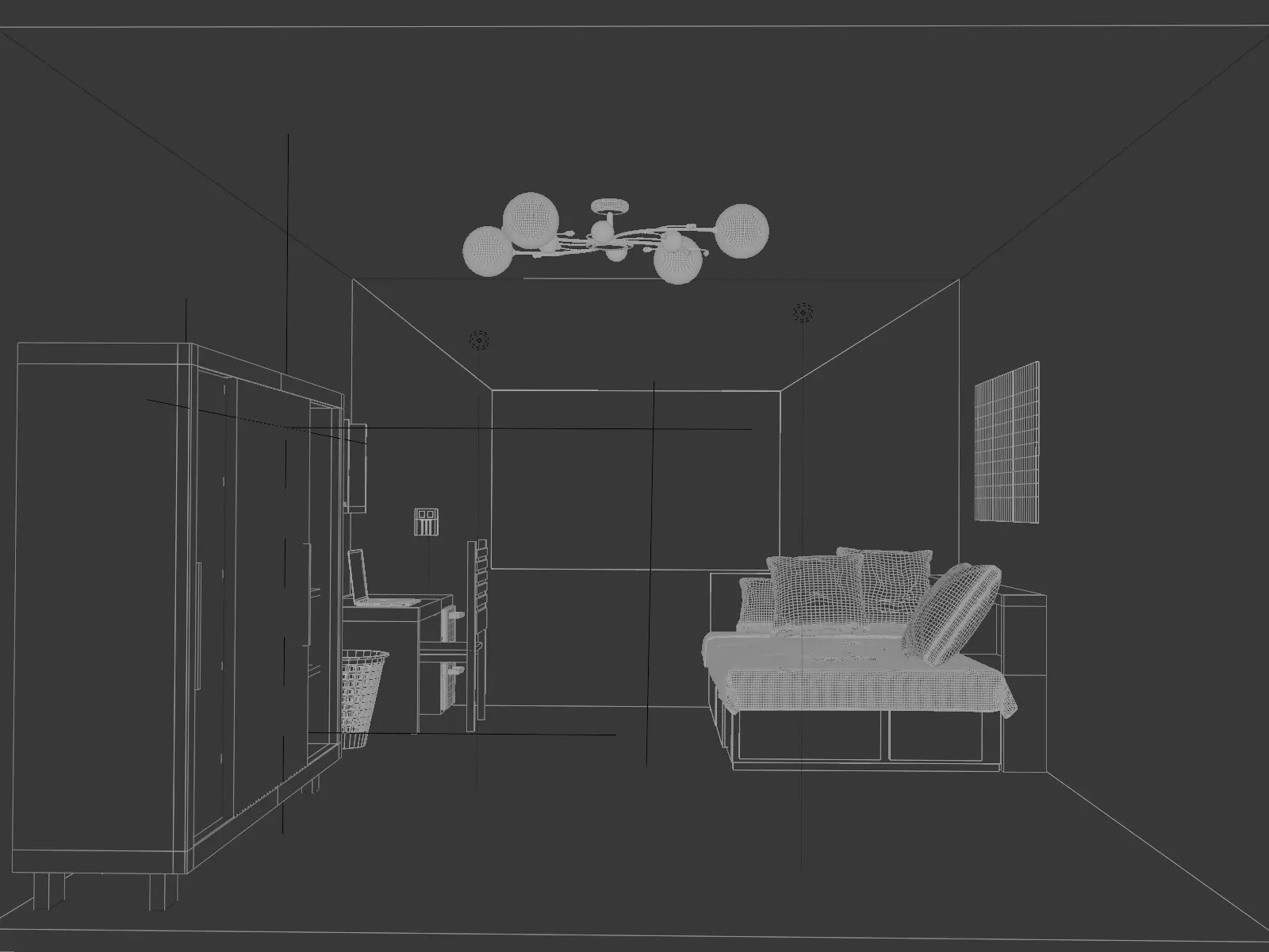 modern little bedroom 3D model_6