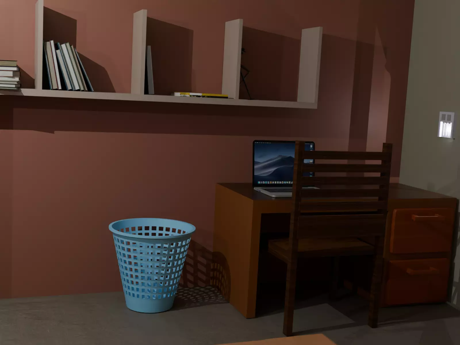 modern little bedroom 3D model_5