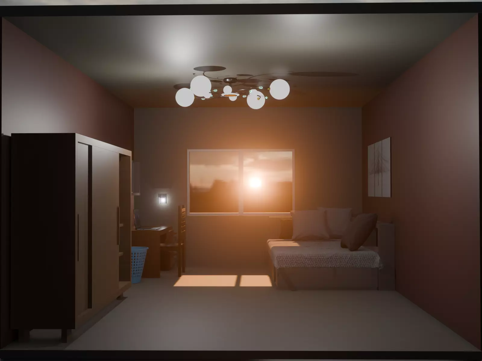 modern little bedroom 3D model_14