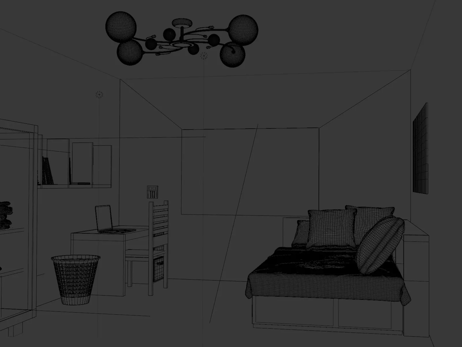 modern little bedroom 3D model_11