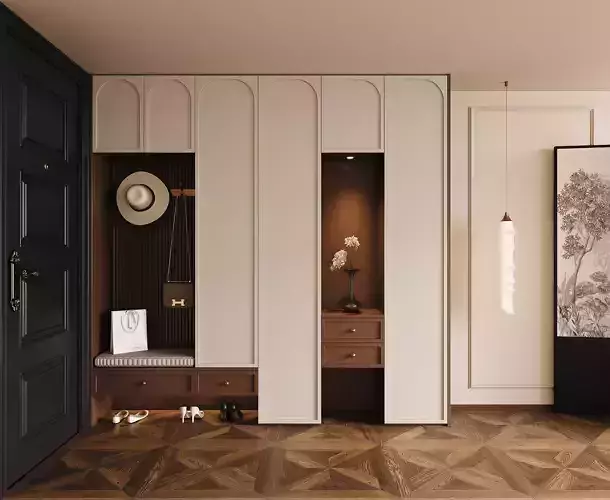 Sideboard wardrobe cabinet Low-poly 3D model