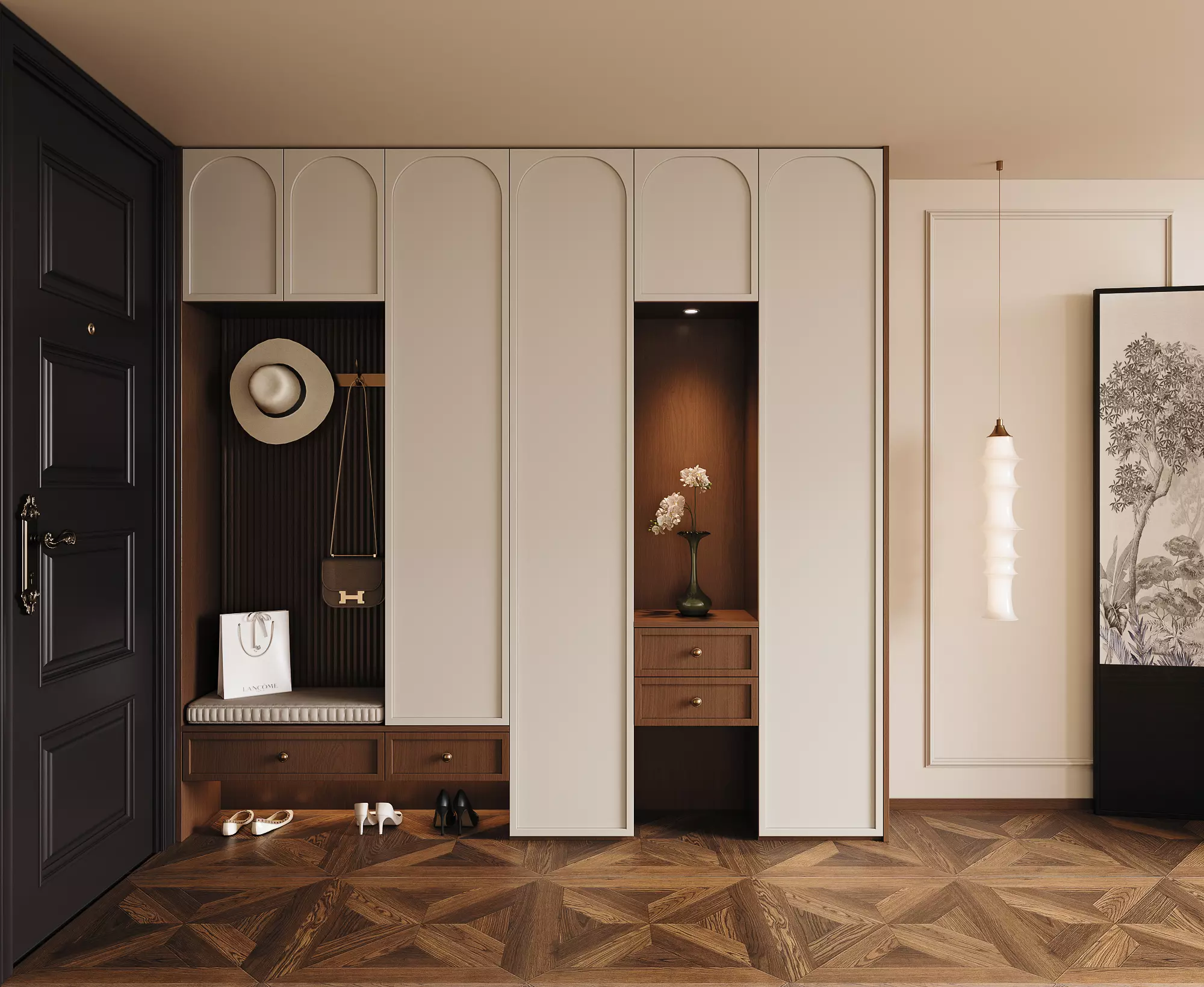 Sideboard wardrobe cabinet Low-poly 3D model
