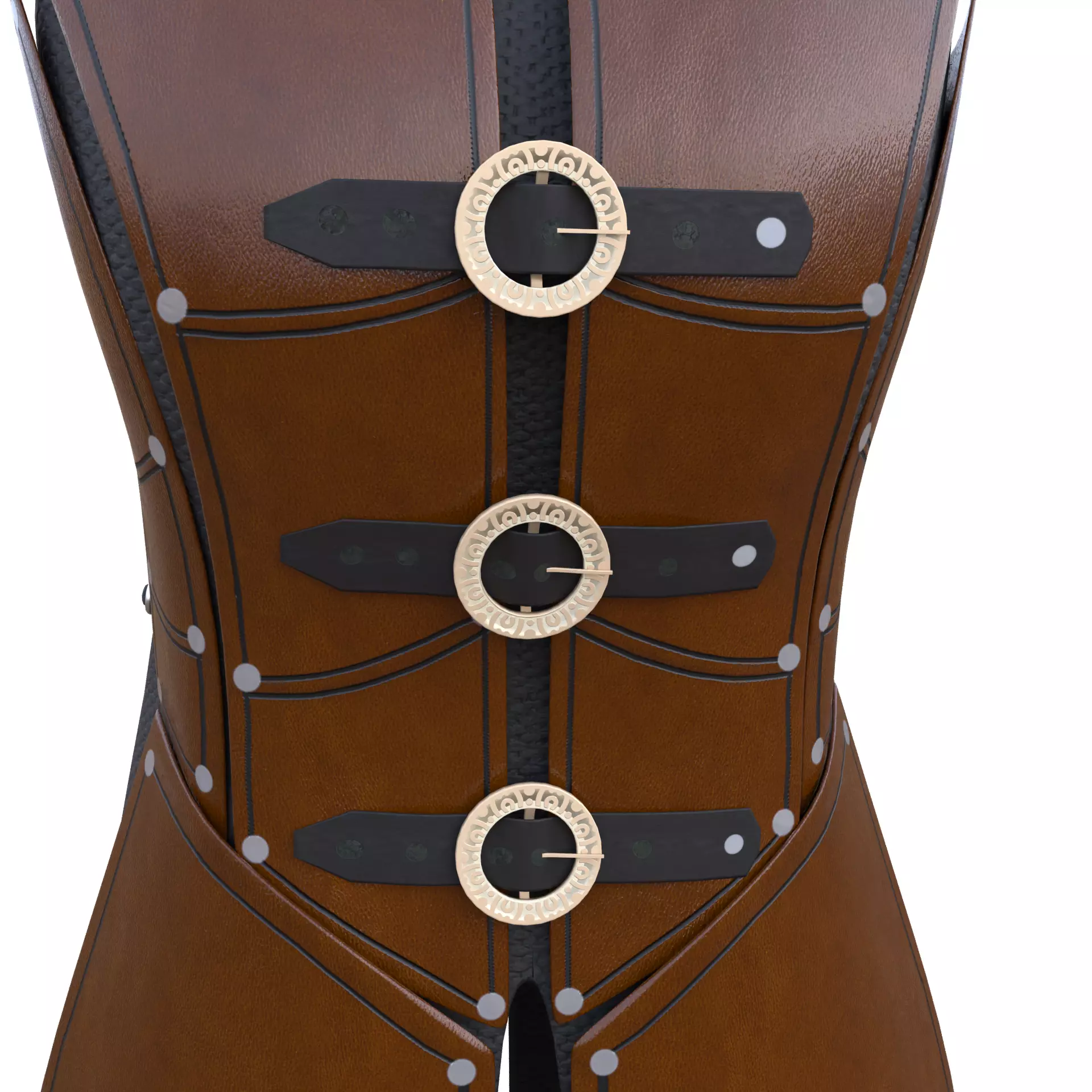 Leather Warrior Armor Game Ready PBR 3D Asset Low Poly Blender Low-poly 3D model_8