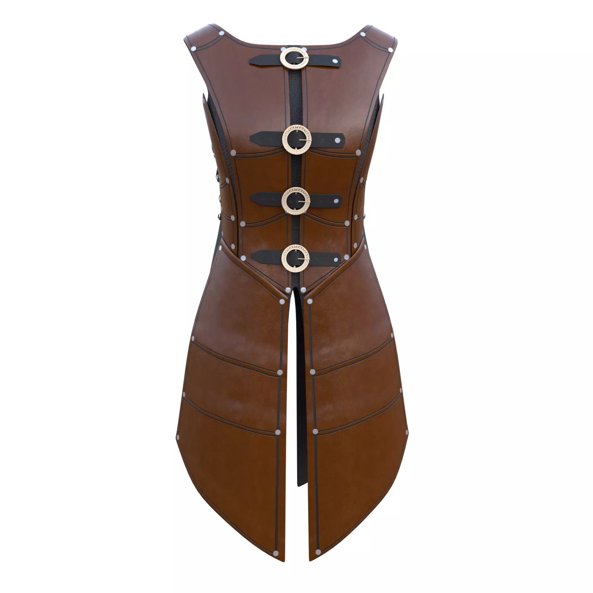 Leather Warrior Armor Game Ready PBR 3D Asset Low Poly Blender Low-poly 3D model_2