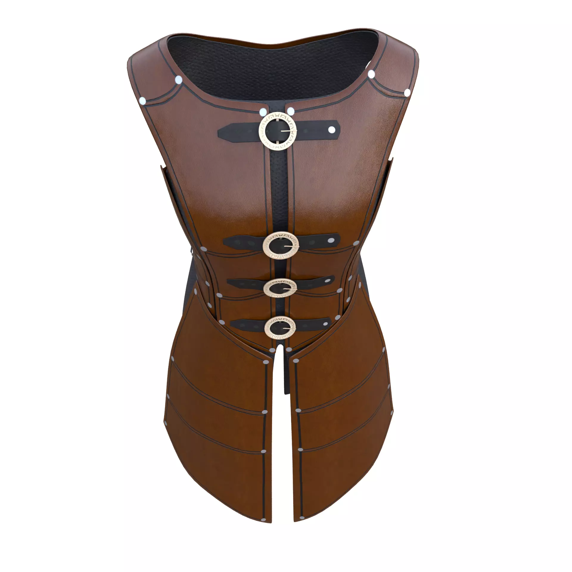 Leather Warrior Armor Game Ready PBR 3D Asset Low Poly Blender Low-poly 3D model_7