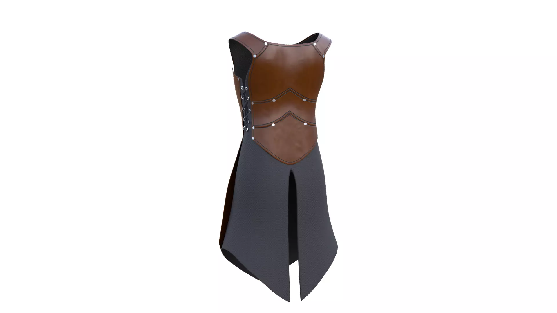 Leather Warrior Armor Game Ready PBR 3D Asset Low Poly Blender Low-poly 3D model_32