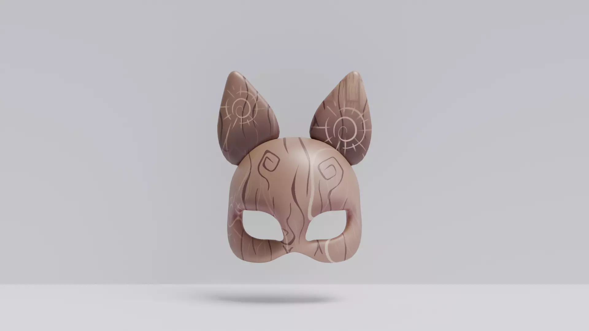 wooden mask Low-poly 3D model