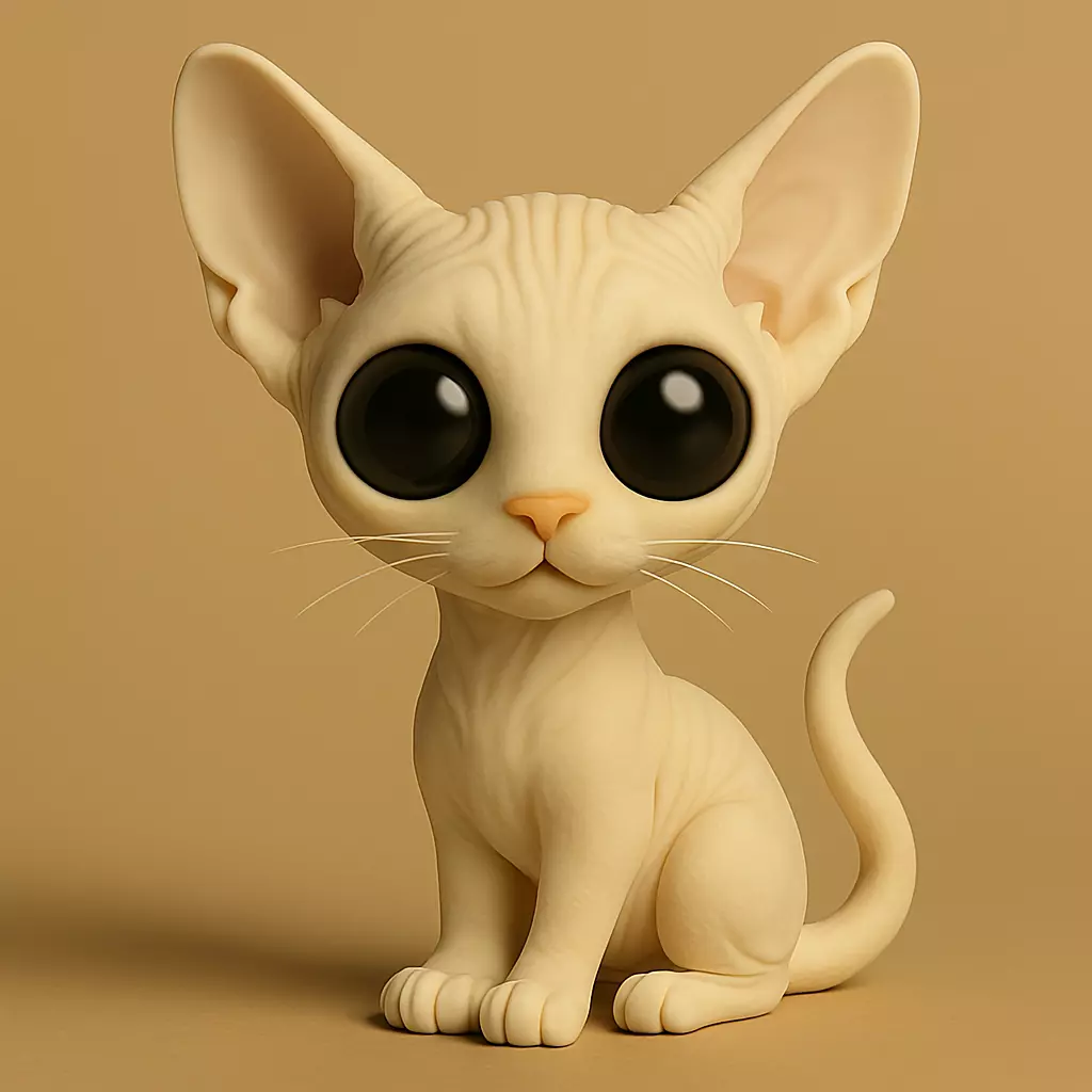 Sphynx Chibi STL 3D print model_0