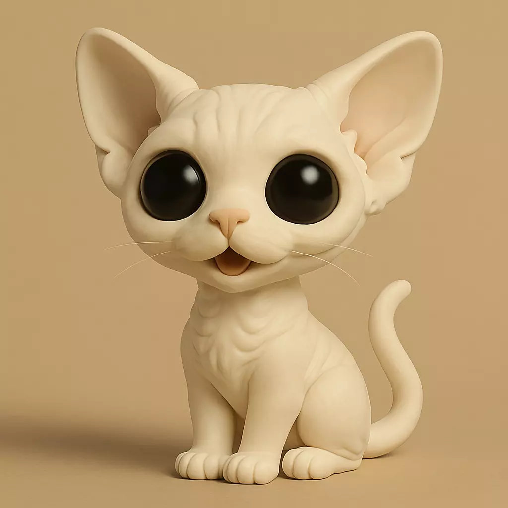 Devon Rex Chibi STL 3D print model