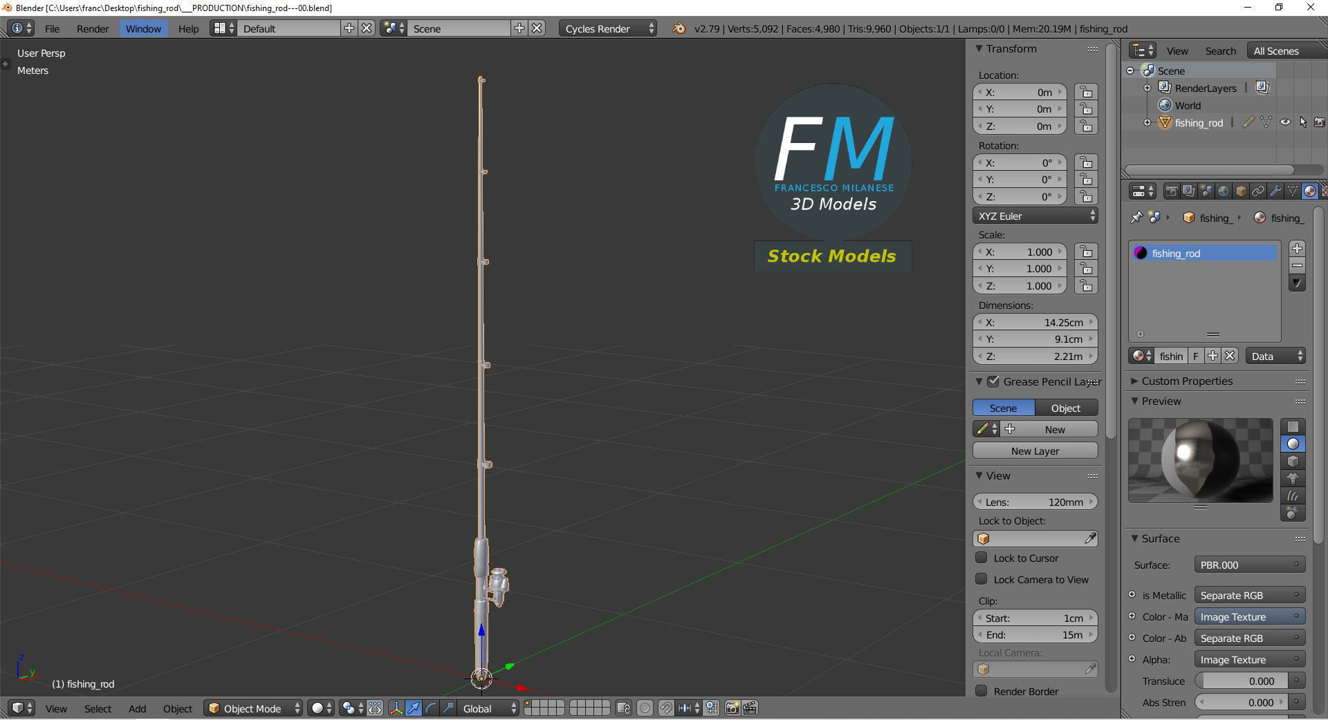 Fishing rod 3D model_9