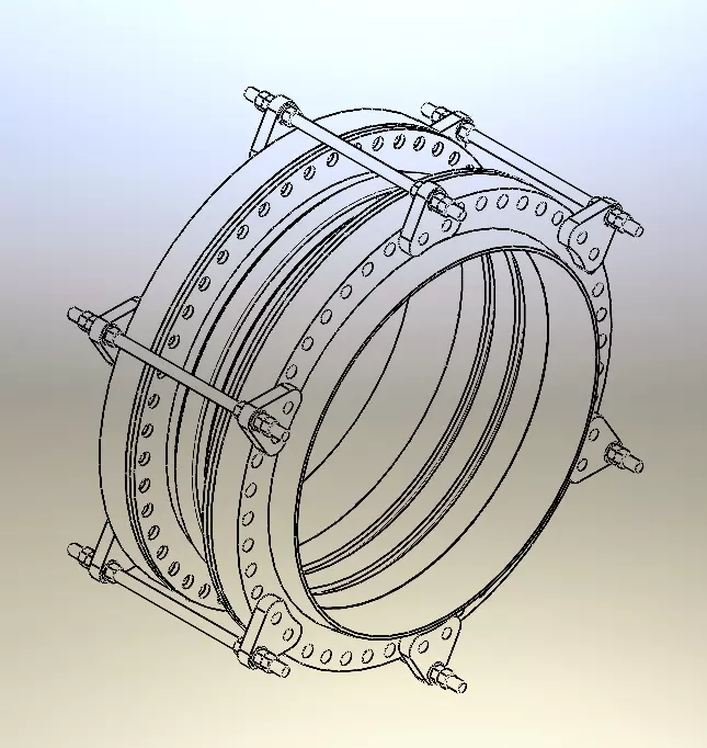 Rubber expansion joint  3D model_2