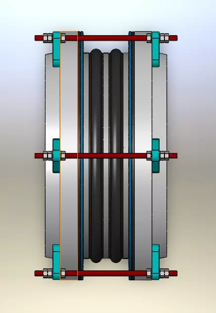 Rubber expansion joint  3D model_3