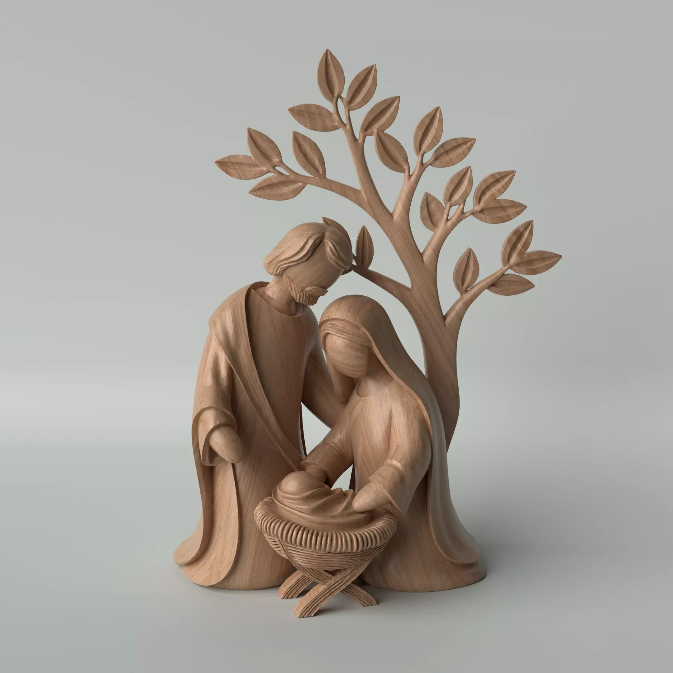 Nativity Scene Statue  Holy Family 3D Printable Sculpture 3D print model_1