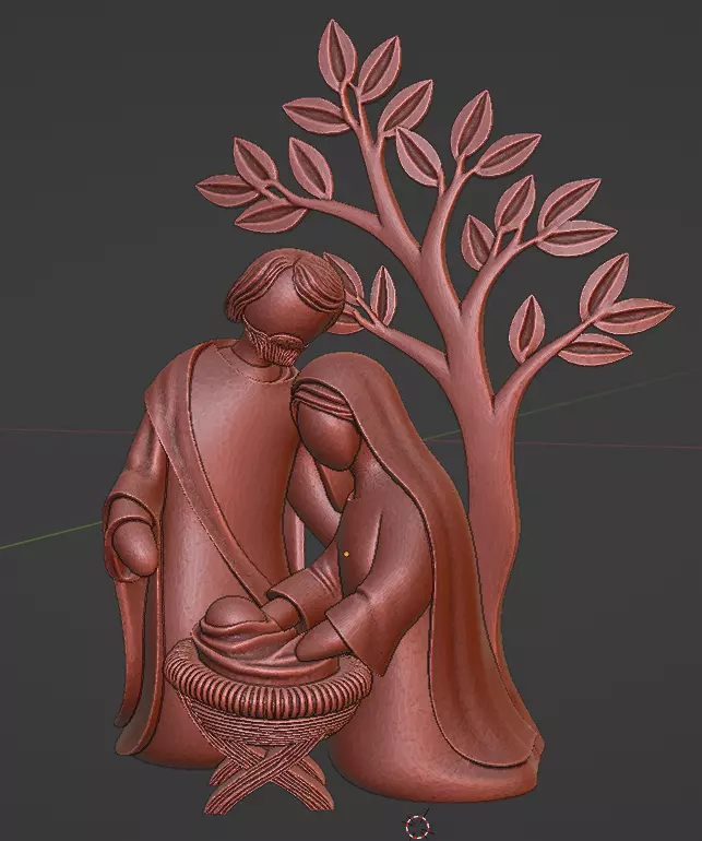 Nativity Scene Statue  Holy Family 3D Printable Sculpture 3D print model_2