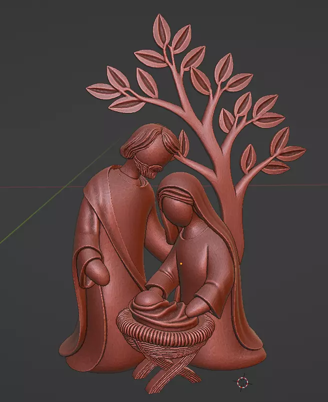 Nativity Scene Statue  Holy Family 3D Printable Sculpture 3D print model_3