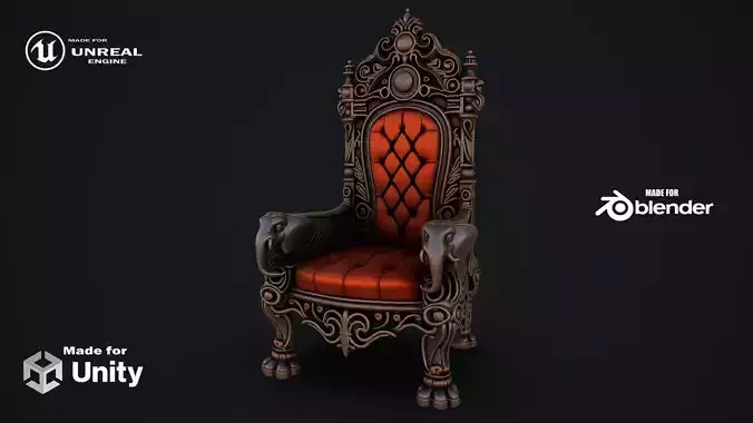 Fantasy Throne 11 game ready 3d model