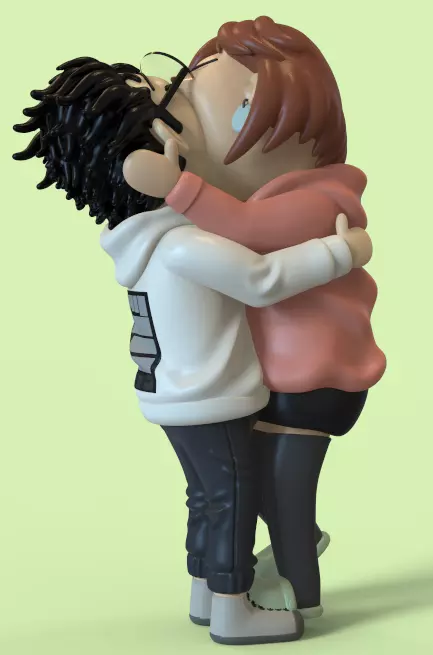 DANDADAN MOMO AND OKARUN KISS MEME-PARTS AND COMPLETE 3D print model_4