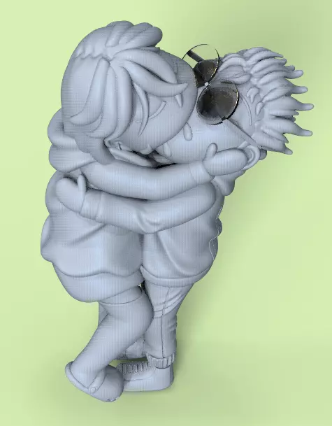 DANDADAN MOMO AND OKARUN KISS MEME-PARTS AND COMPLETE 3D print model_13