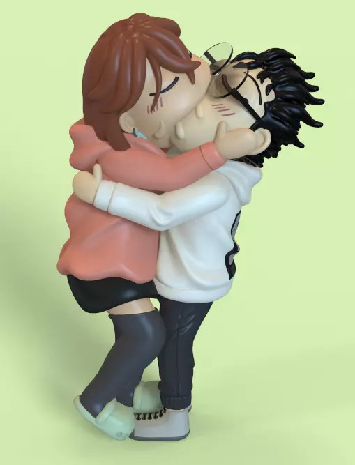 DANDADAN MOMO AND OKARUN KISS MEME-PARTS AND COMPLETE 3D print model_6
